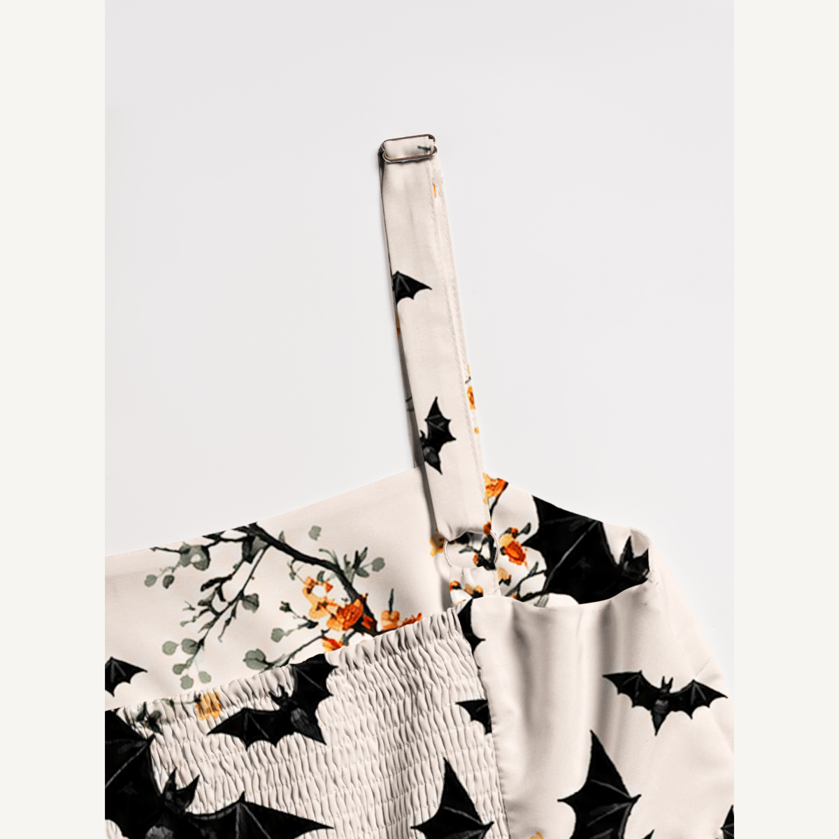 Halloween Bats & Wildflower Strap Maxi Dress With Pockets