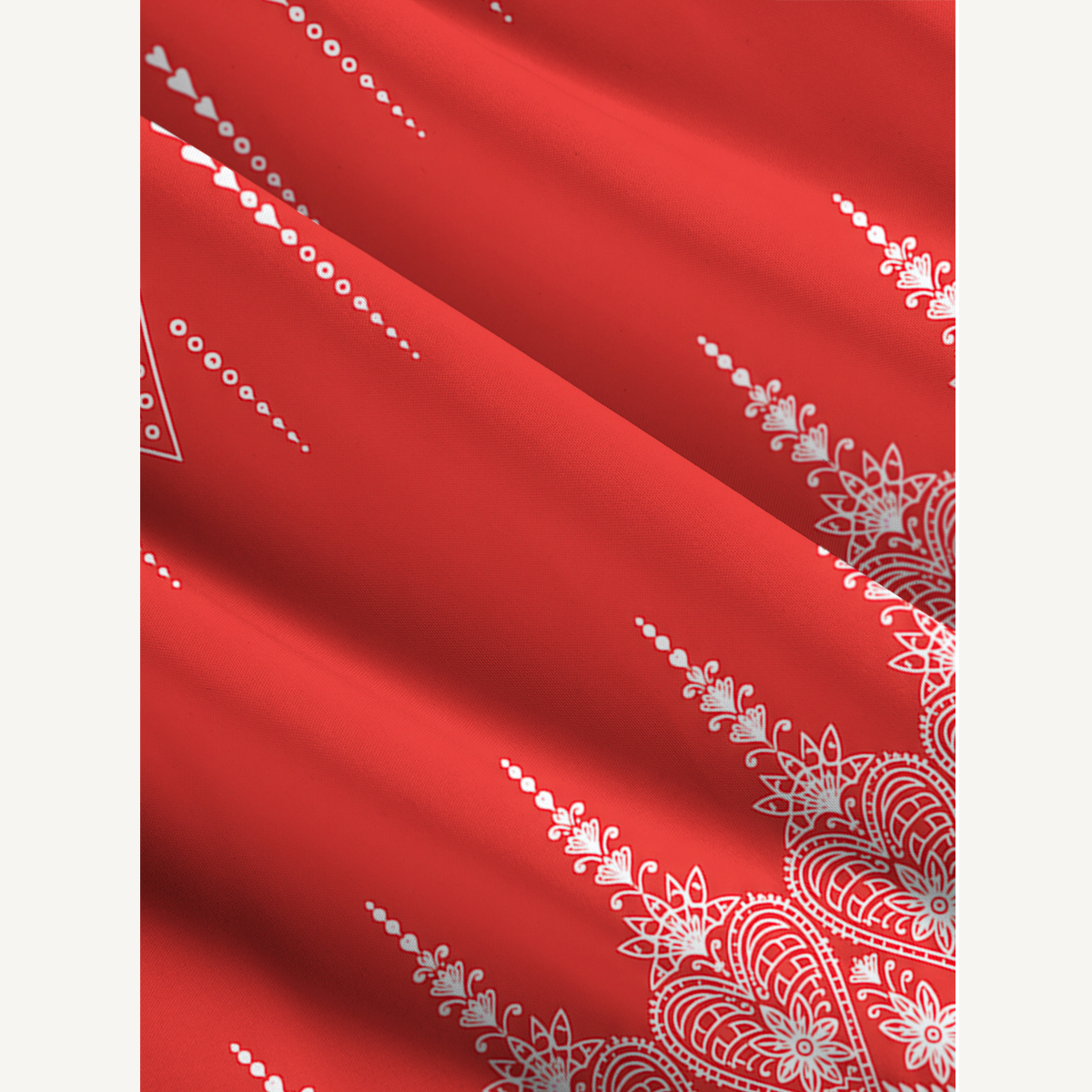 Red Folk Heart Floral Print Strap Maxi Dress With Pockets