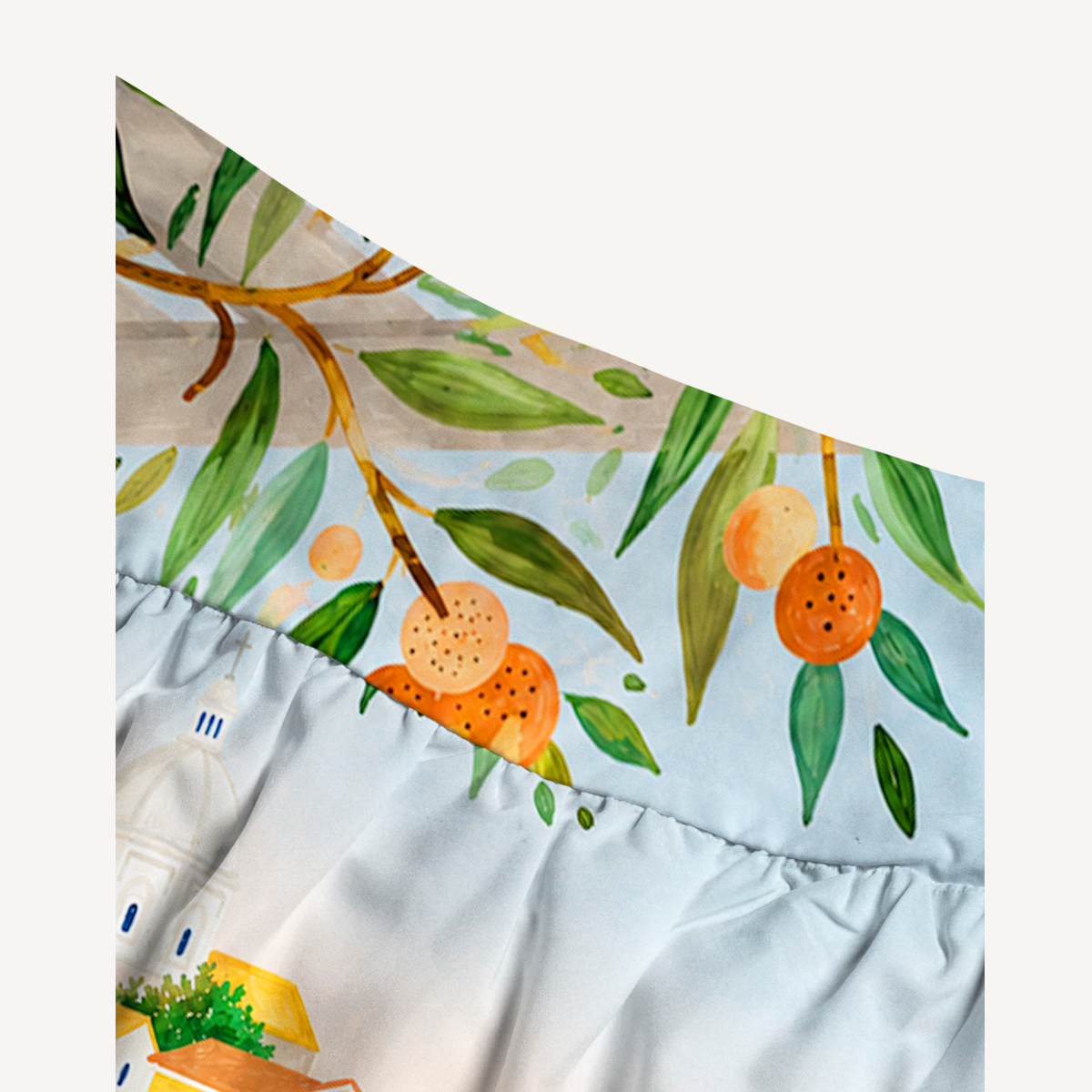 Lisbon Cityscape Print Maxi Skirt & Strapless Dress  