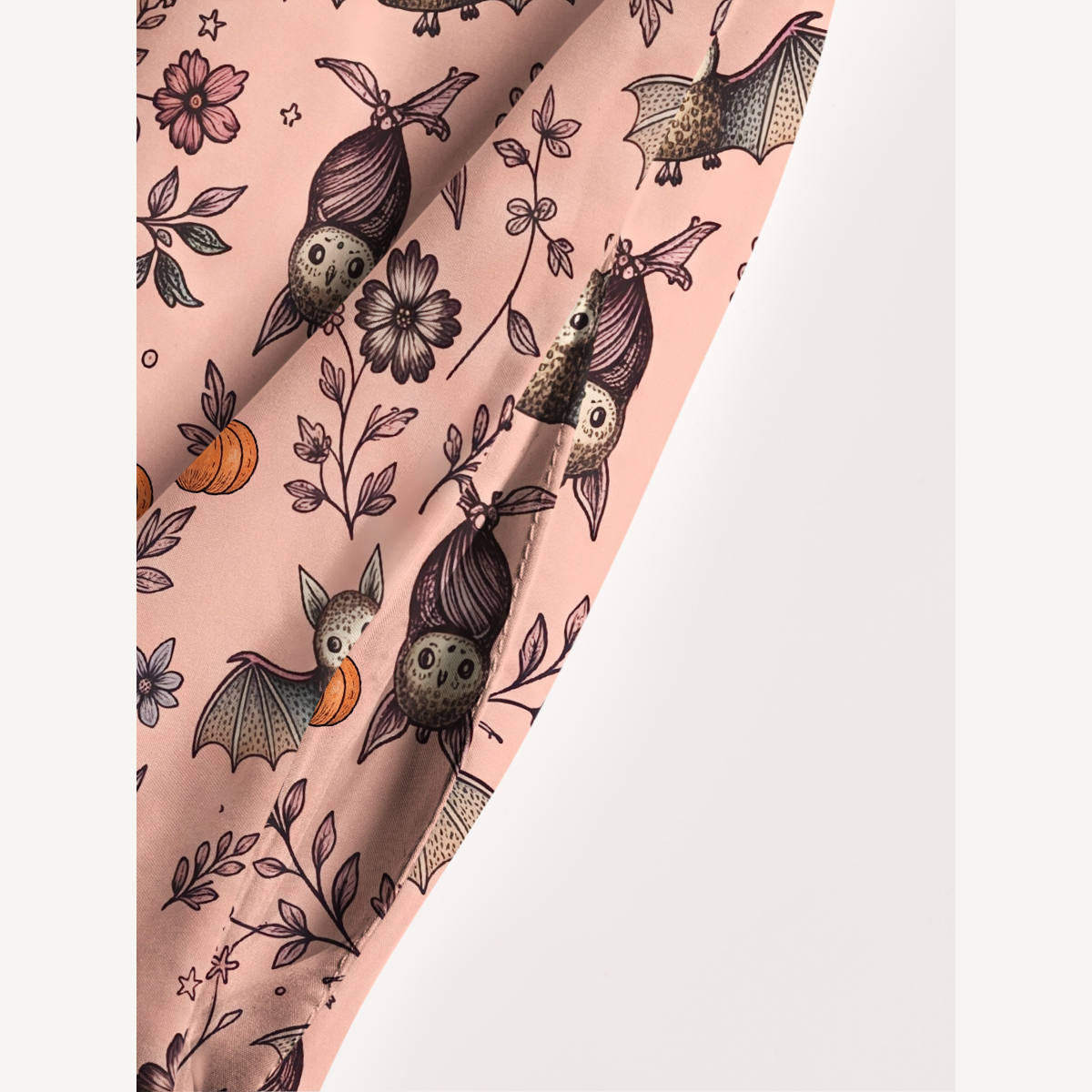 Halloween Bat Pumpkin Floral Strap Maxi Dress With Pockets