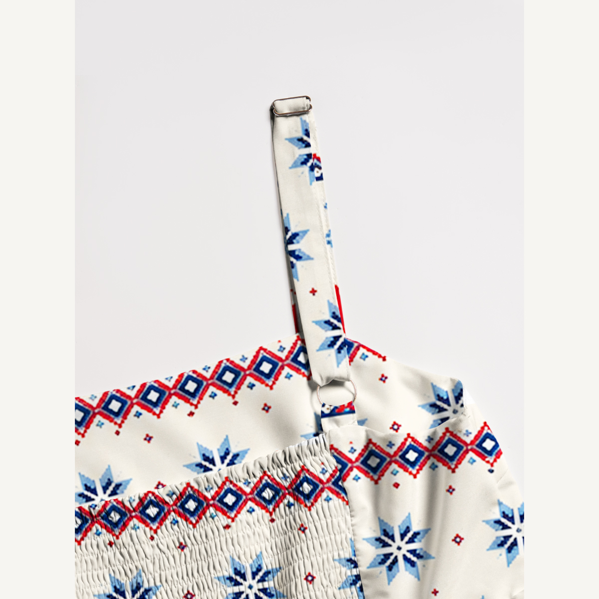 Lobster Fair Isle Print Strap Maxi Dress With Pockets