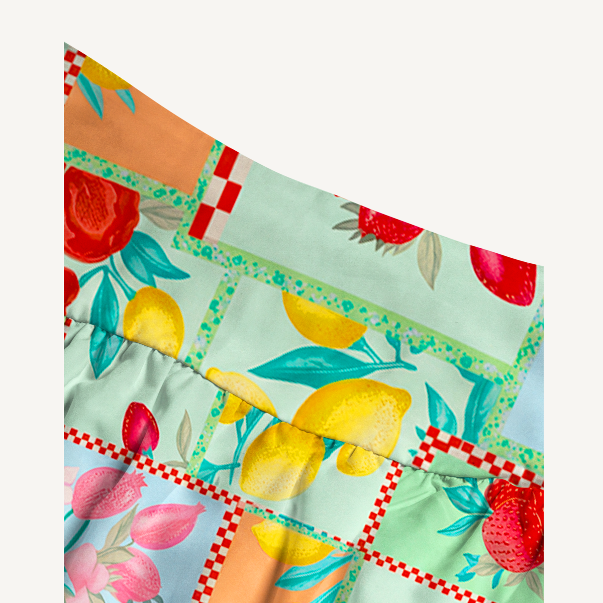Fruit Party Vacation Print Maxi Skirt & Strapless Dress  