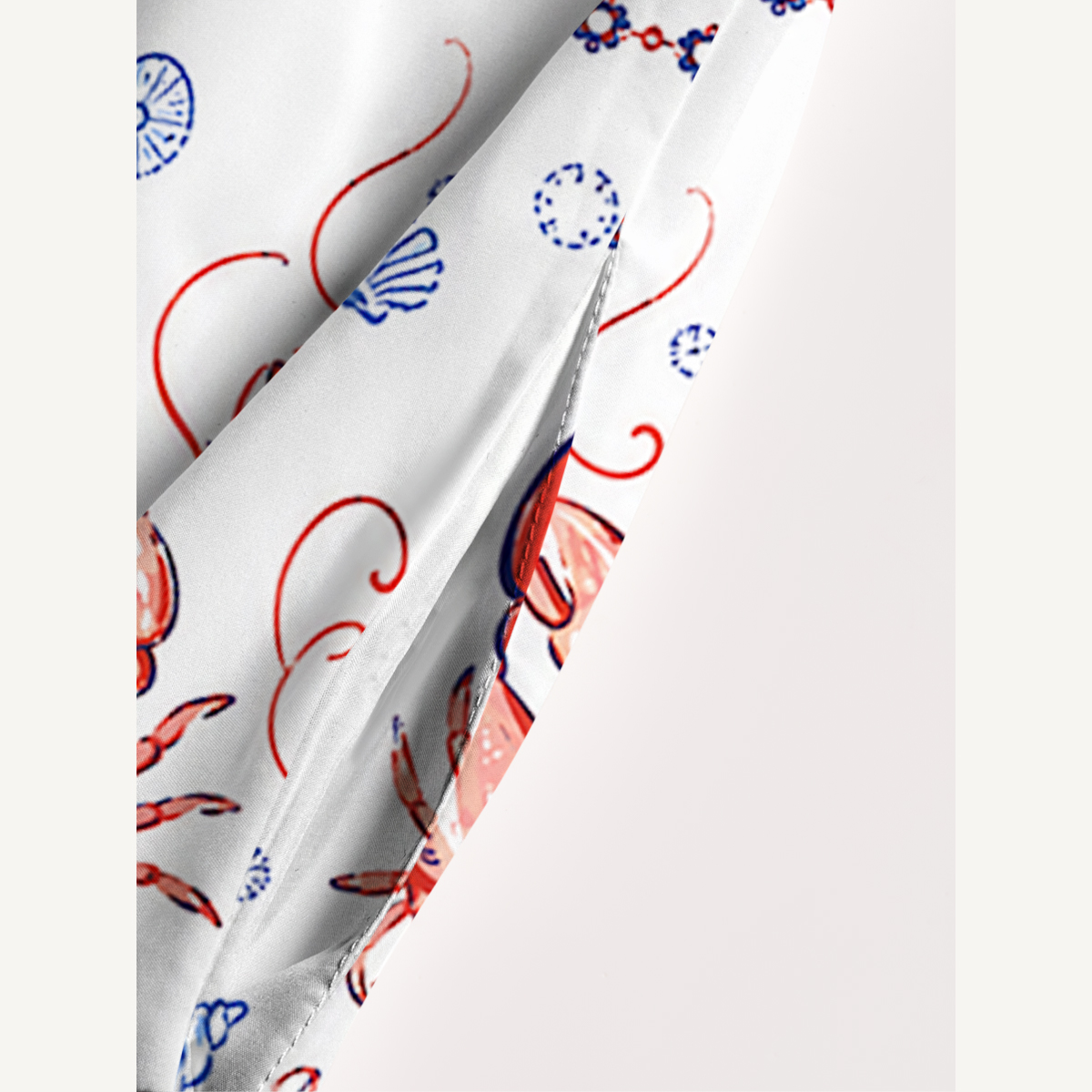 Lobster Shell Print Strap Maxi Dress With Pockets