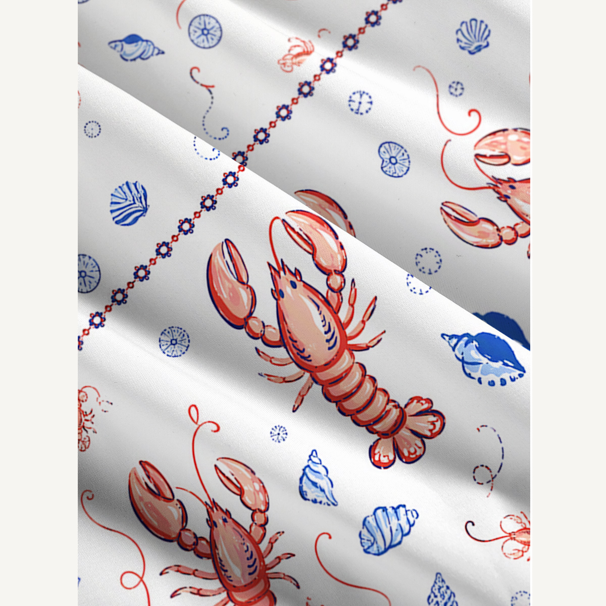Lobster Shell Print Strap Maxi Dress With Pockets