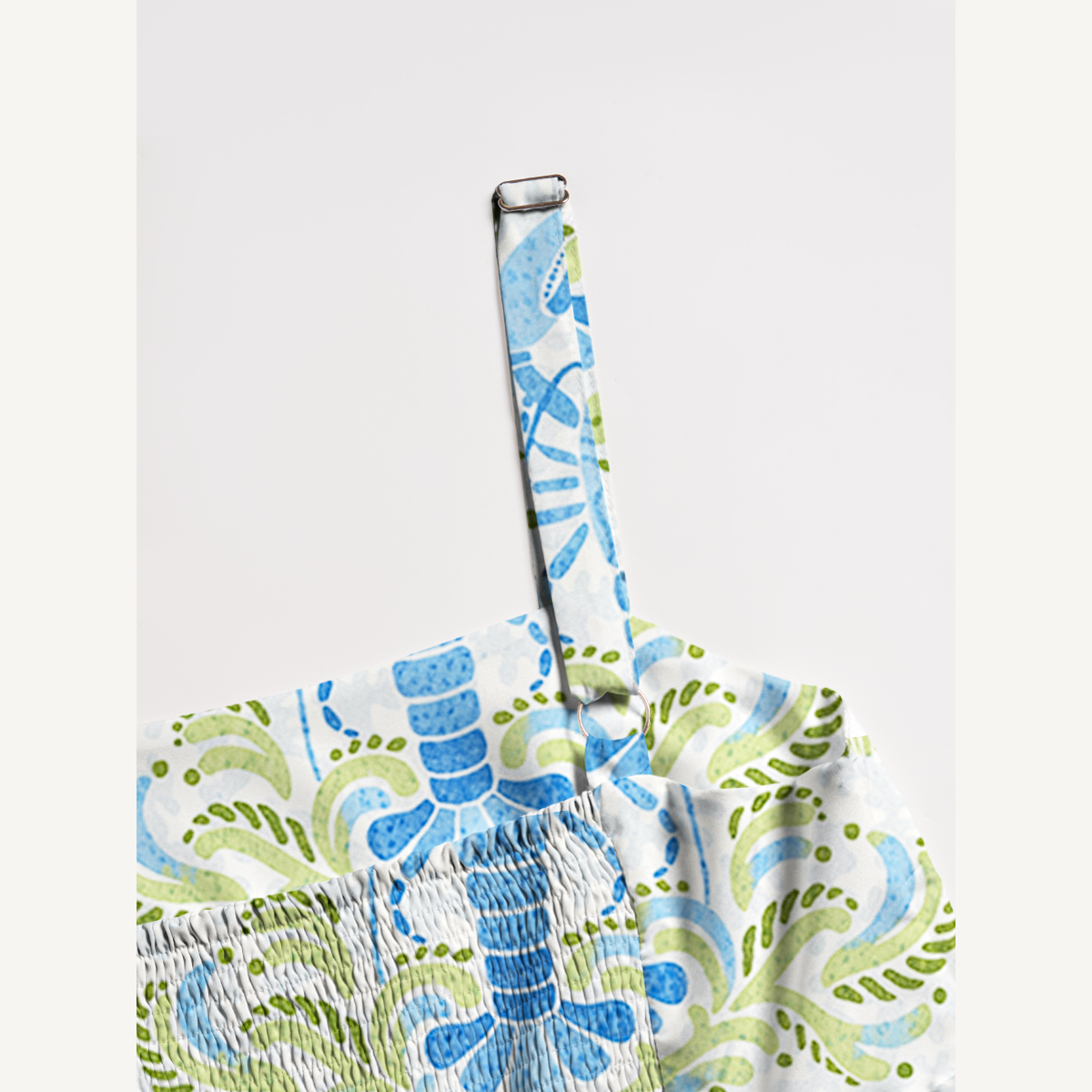 Lobster & Seashell Flower Print Strap Maxi Dress With Pockets
