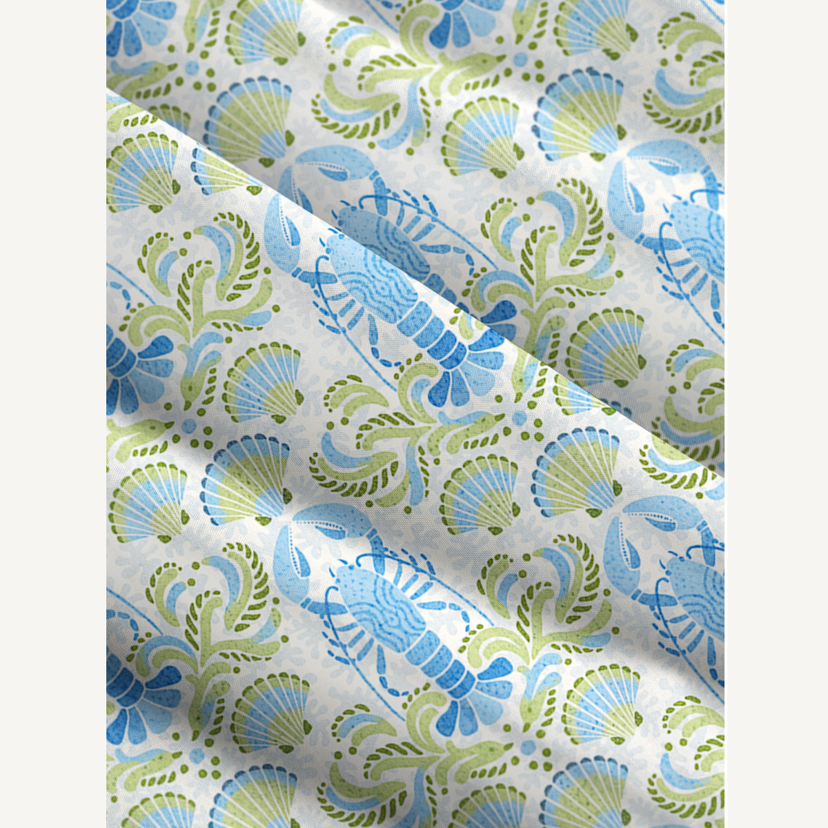 Lobster & Seashell Flower Print Strap Maxi Dress With Pockets