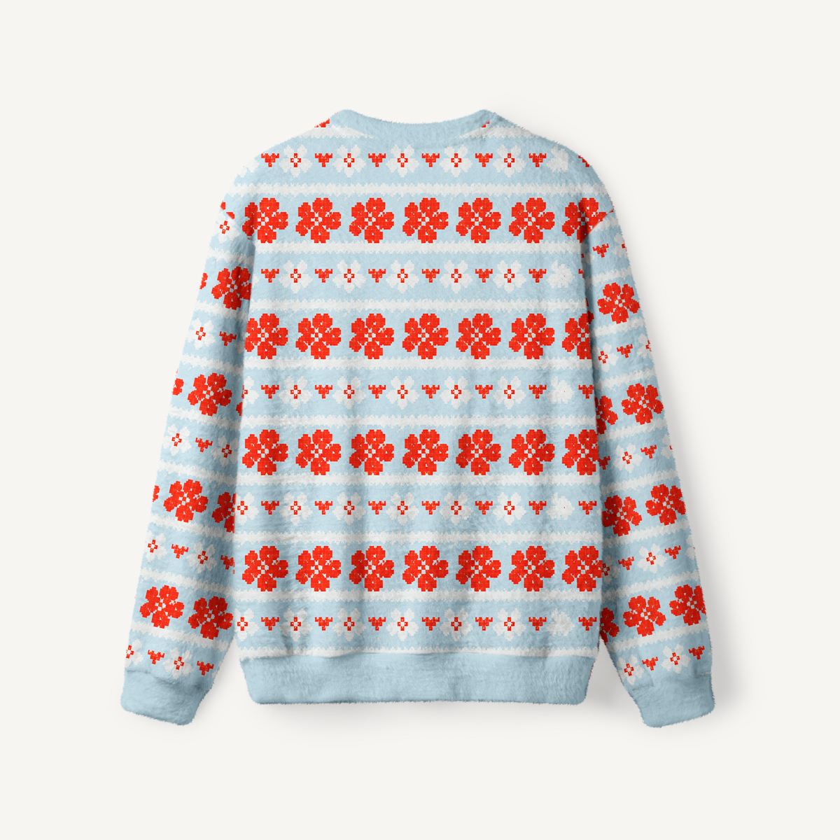 Floral Stripe Apple Flower Crewneck Sweater