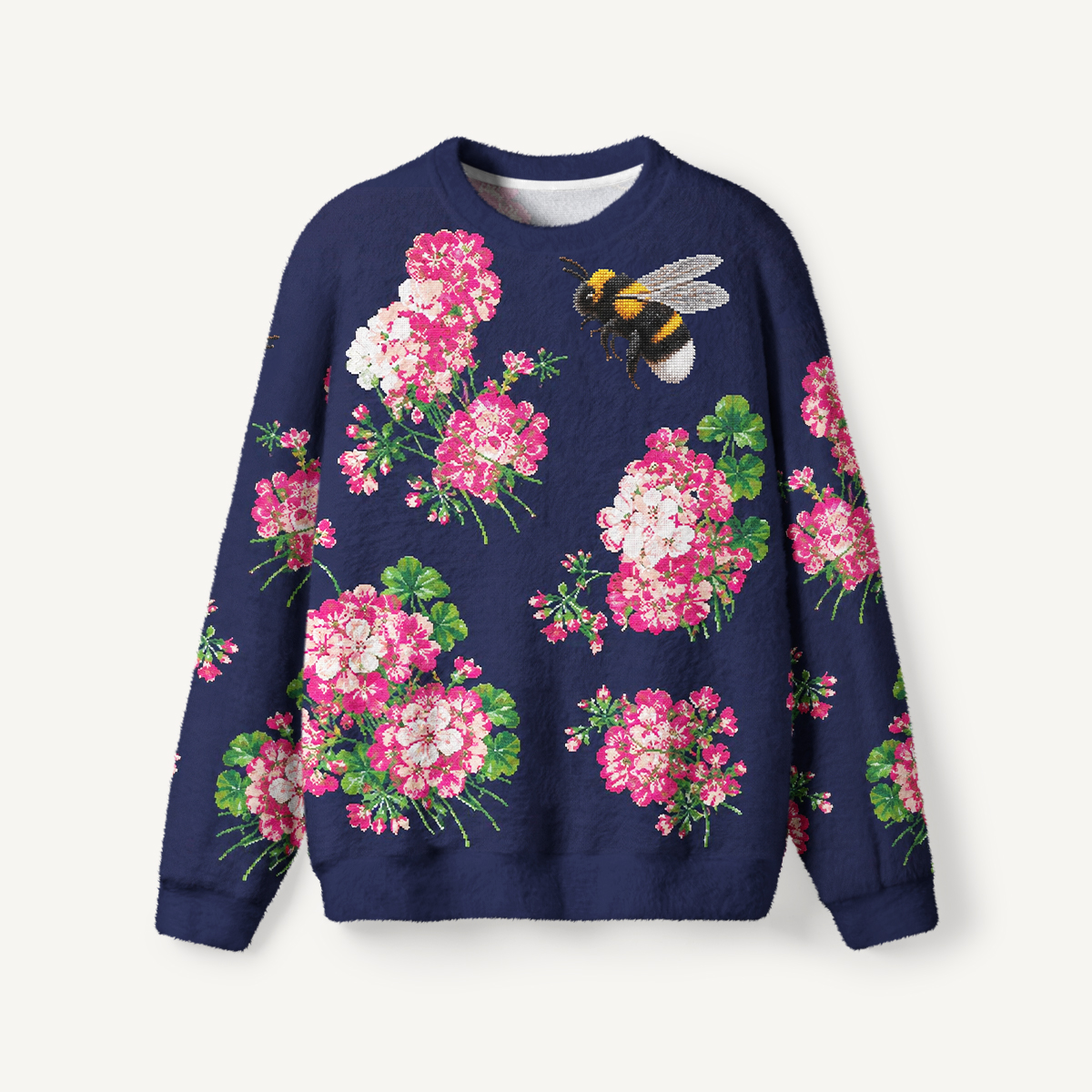 Bumblebee & Geranium Garden Crewneck Sweater