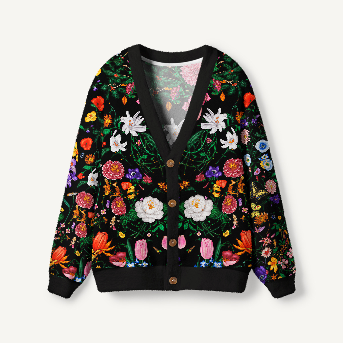 Midnight Wildflower & Butterfly Cardigan Sweaters