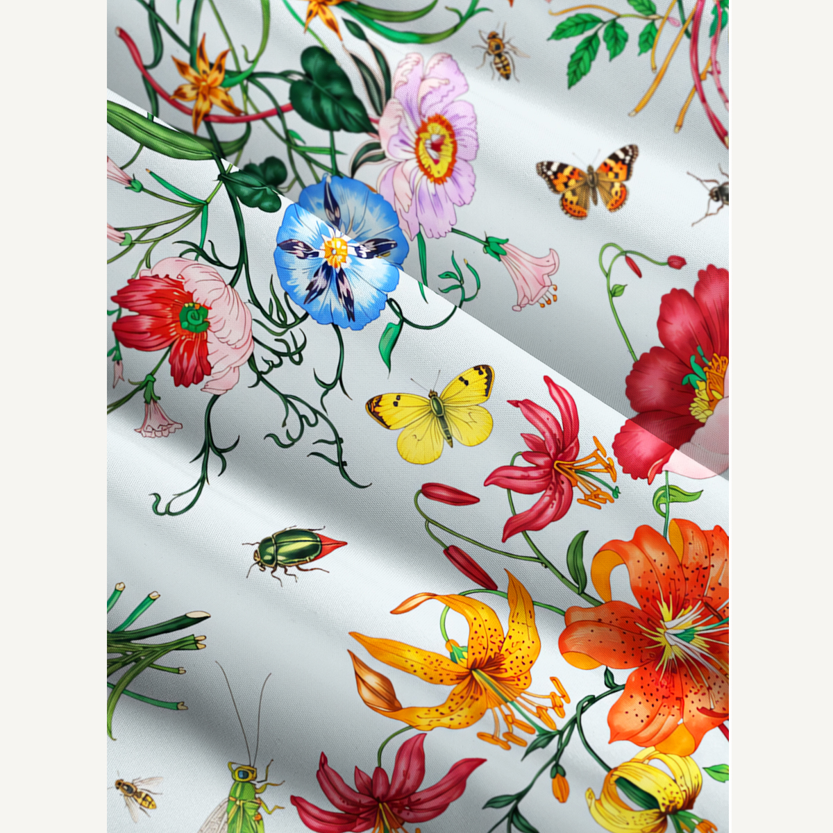 Botanical Wildflower & Insect Garden Strap Maxi Dress With Pockets