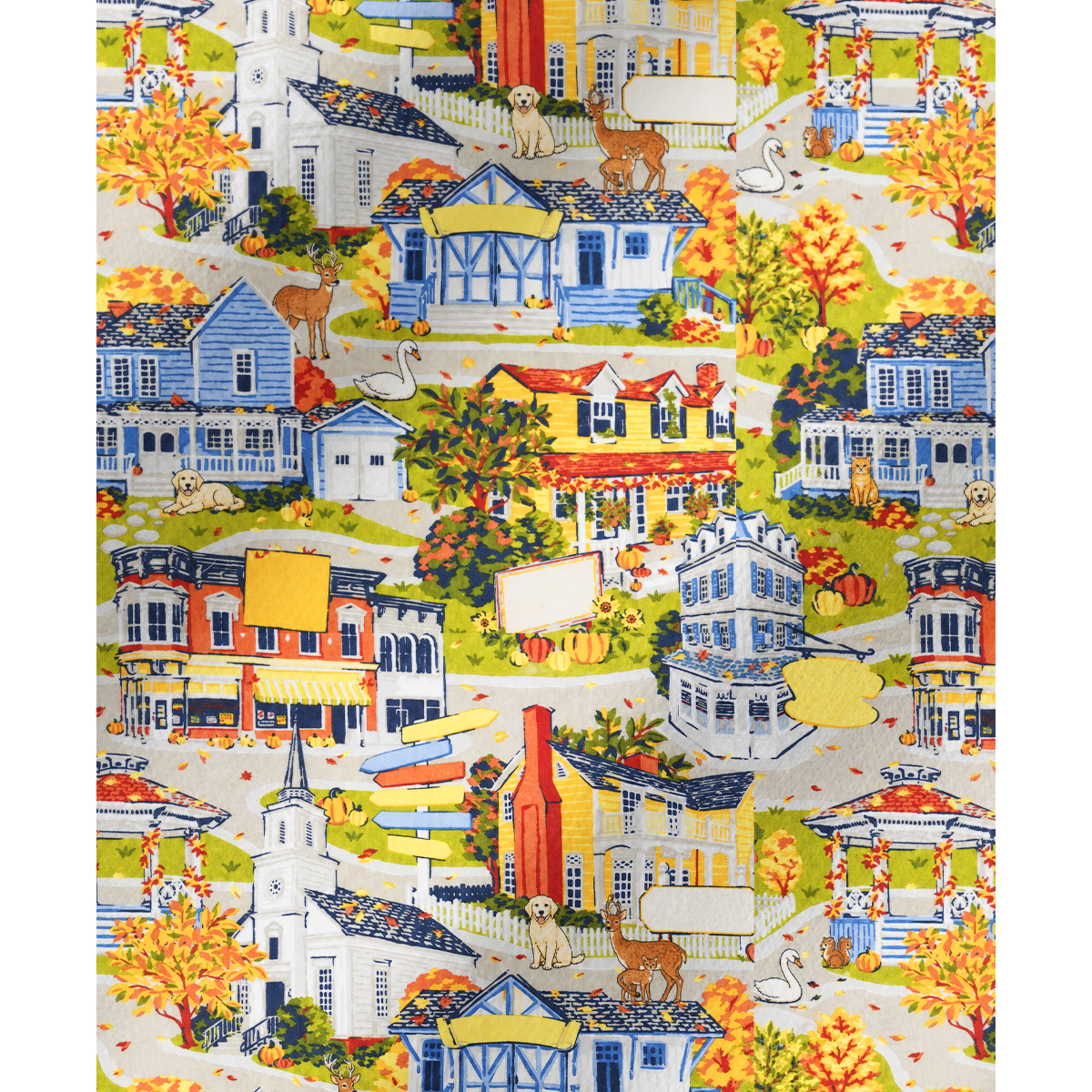 Autumn Village & Woodland Animals Long Sleeves Pajama Sets