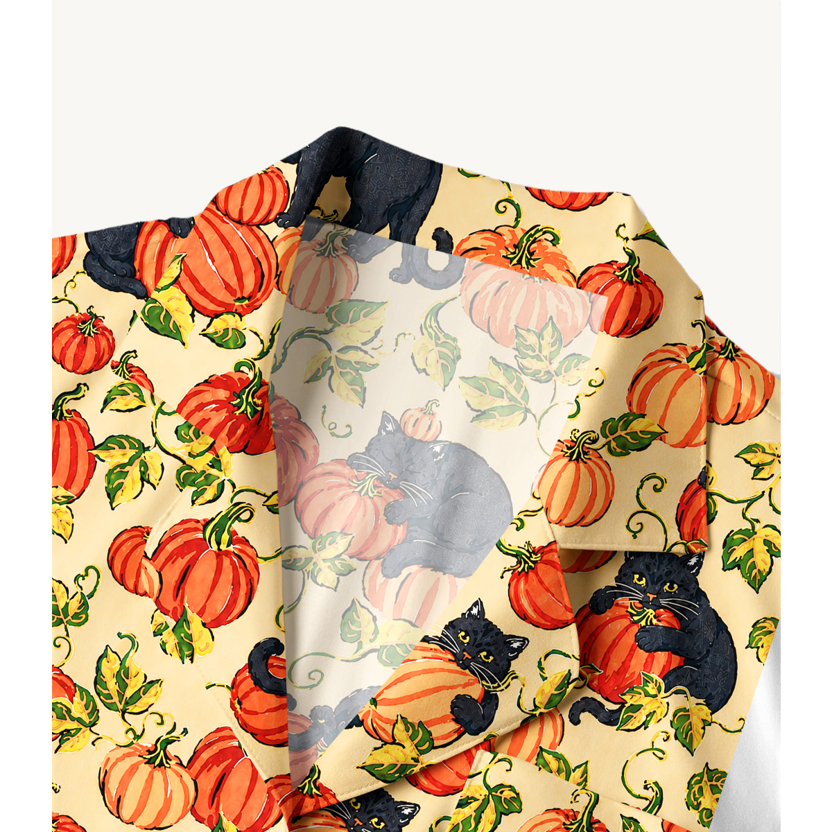 Black Cat & Pumpkin Patch Long Sleeves Pajama Sets