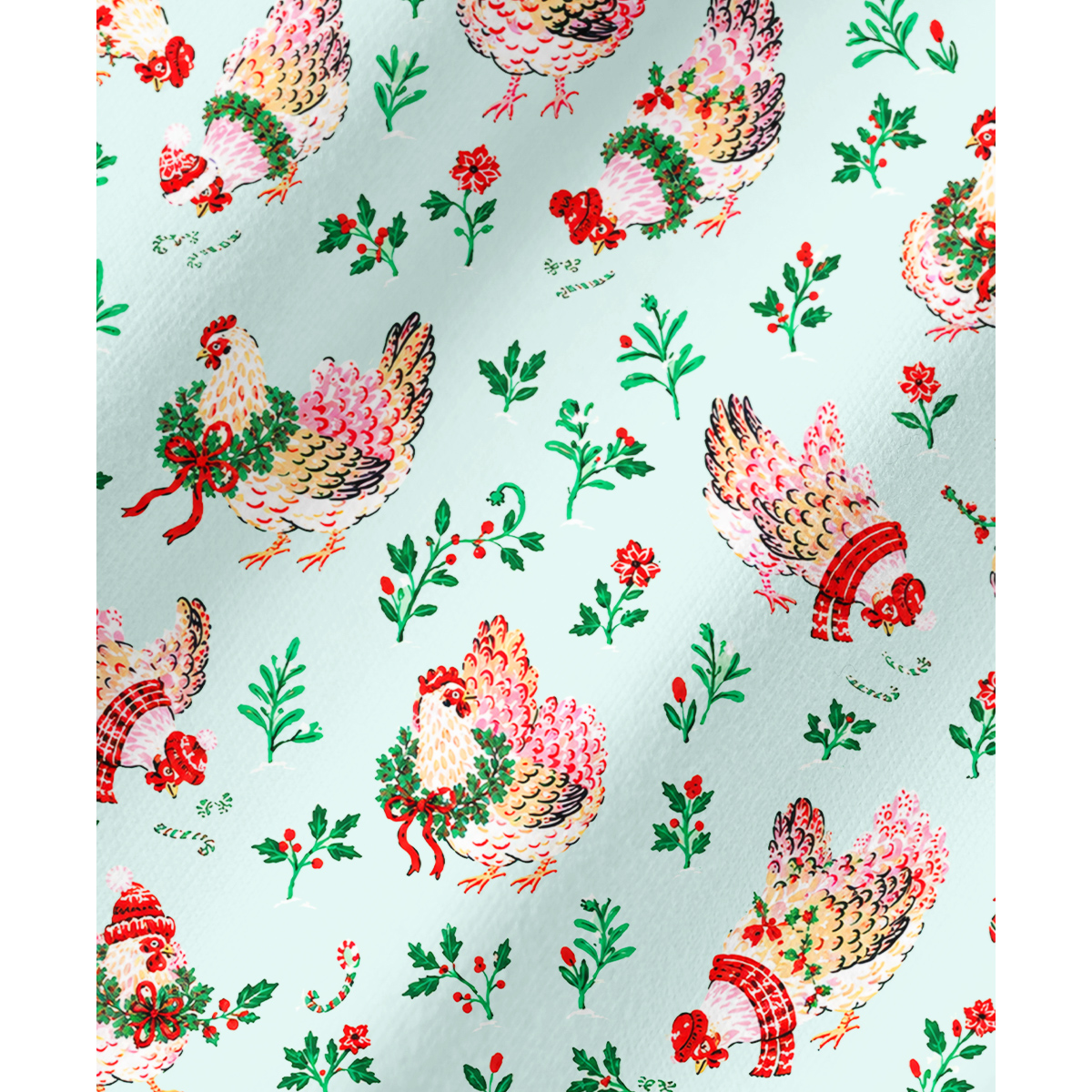 Christmas Chicken & Holly Long Sleeves Pajama Sets
