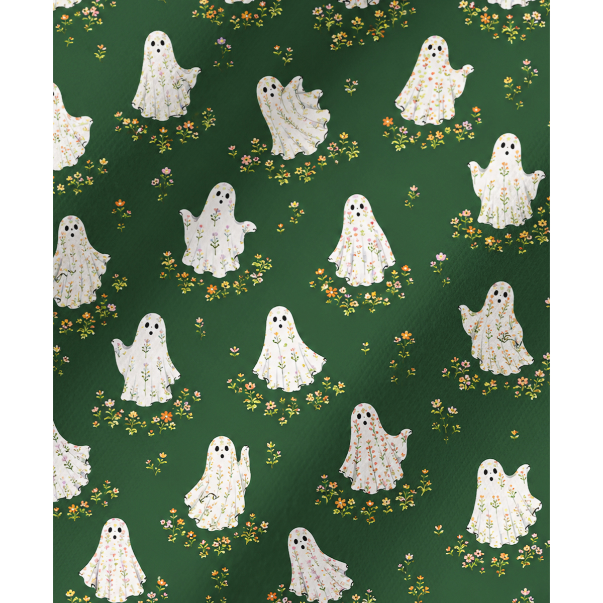Floral Ghost Garden Halloween Long Sleeves Pajama Sets