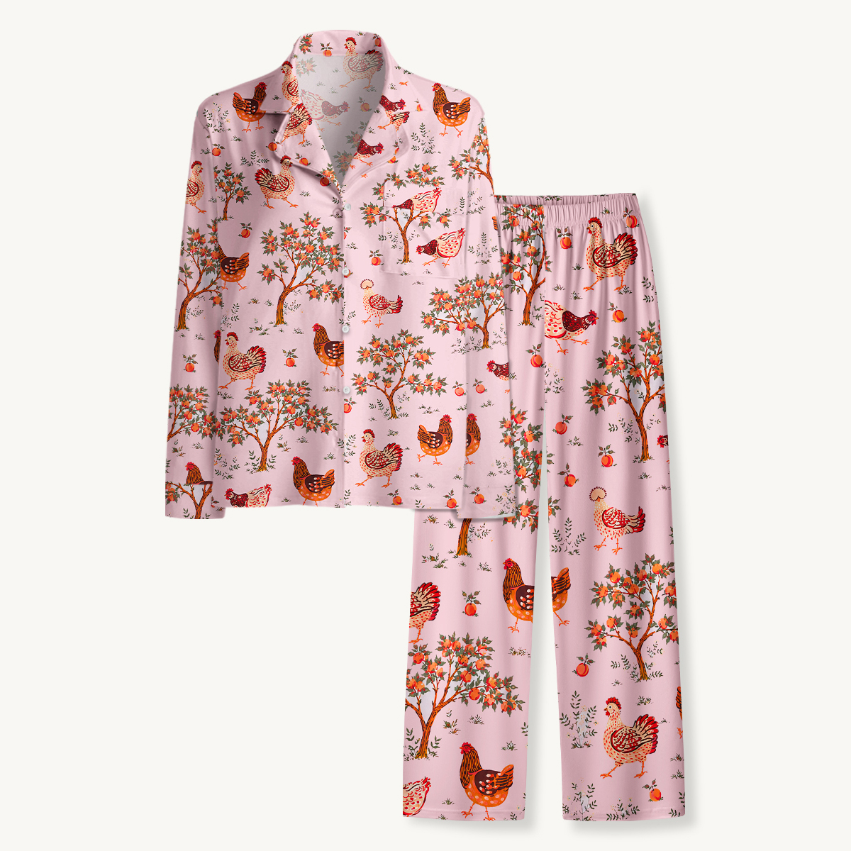Country Chicken & Orchard Long Sleeves Pajama Sets