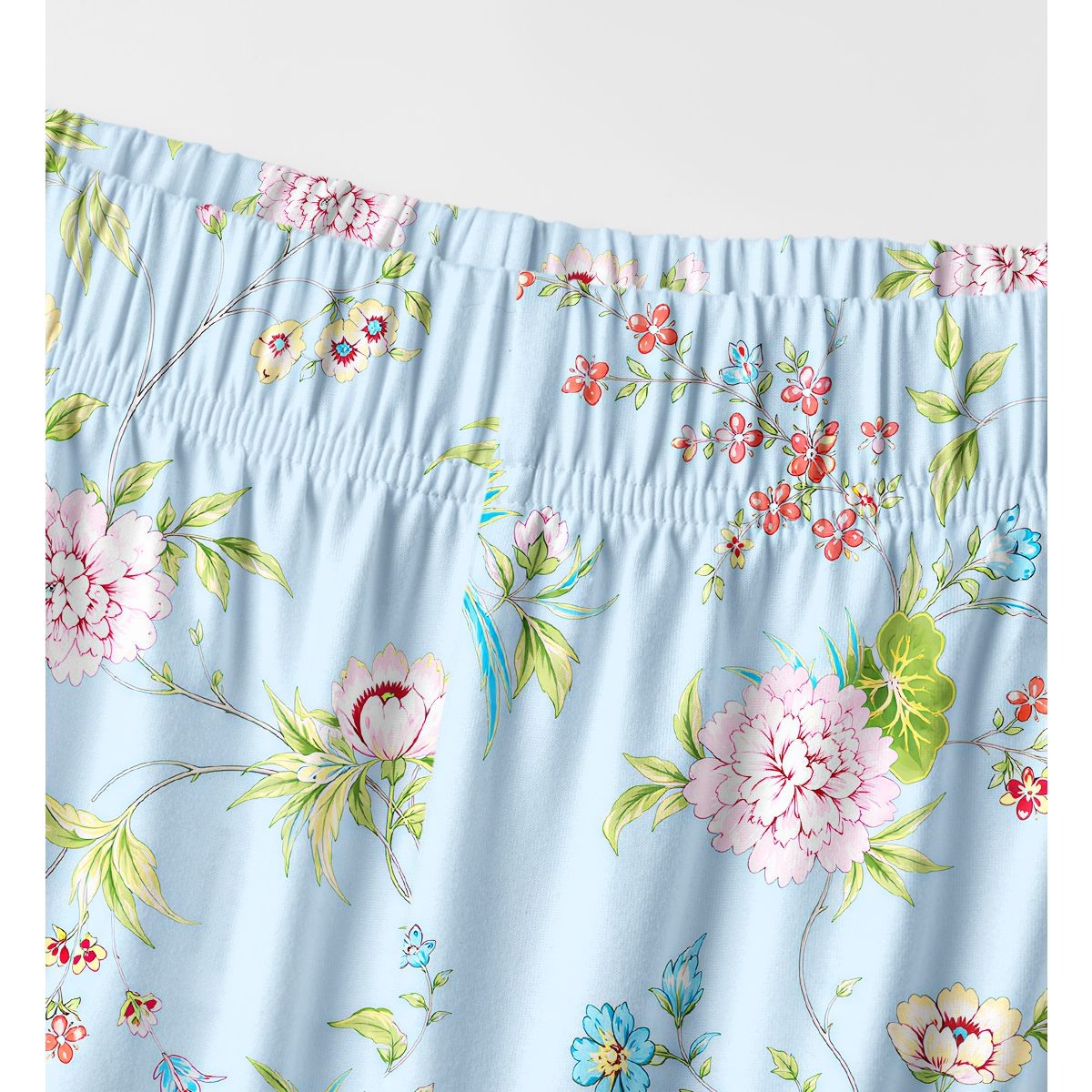 Pastel Garden Floral Print Long Sleeves Pajama Sets