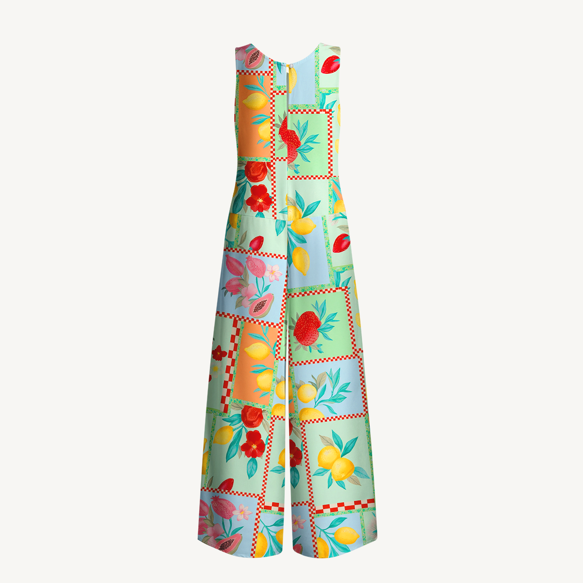 Fruit Party Vacation Jumpsuit with Pockets for Women