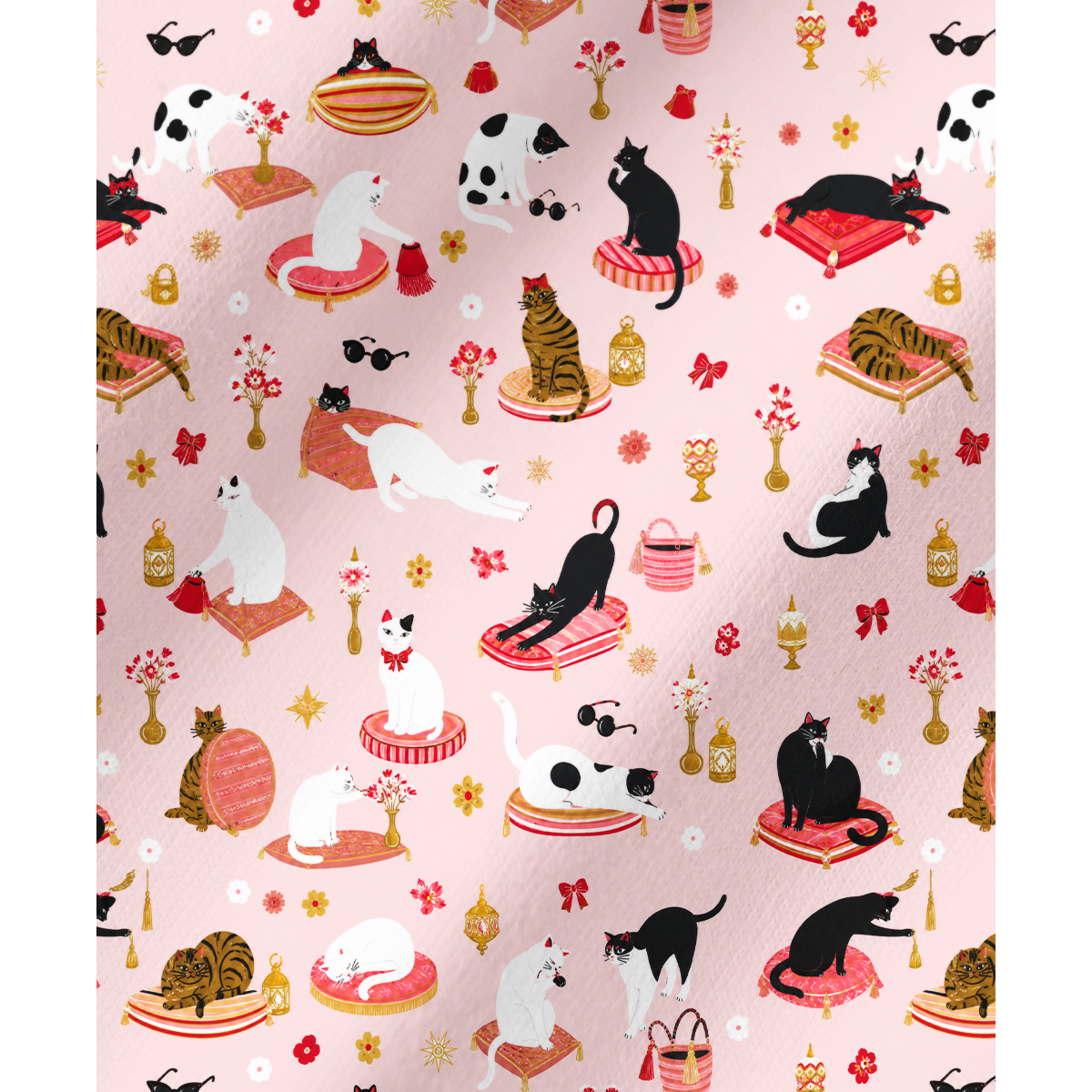 Whimsical Cat Lounge Long Sleeves Pajama Sets