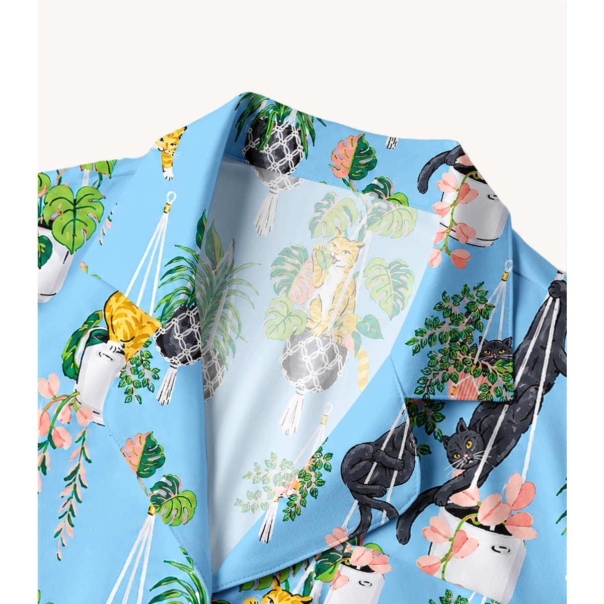 Cats & Hanging Houseplants Long Sleeves Pajama Sets