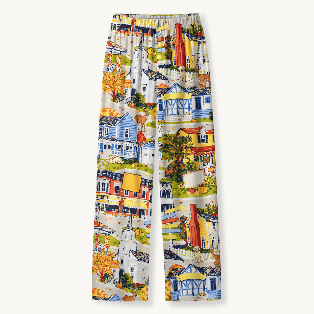 Autumn Village & Woodland Animals Long Sleeves Pajama Sets