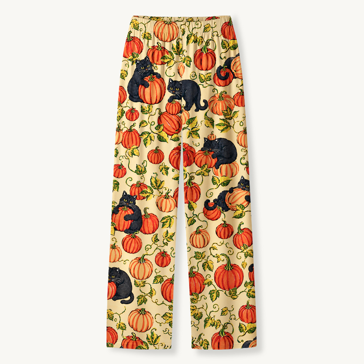 Black Cat & Pumpkin Patch Long Sleeves Pajama Sets