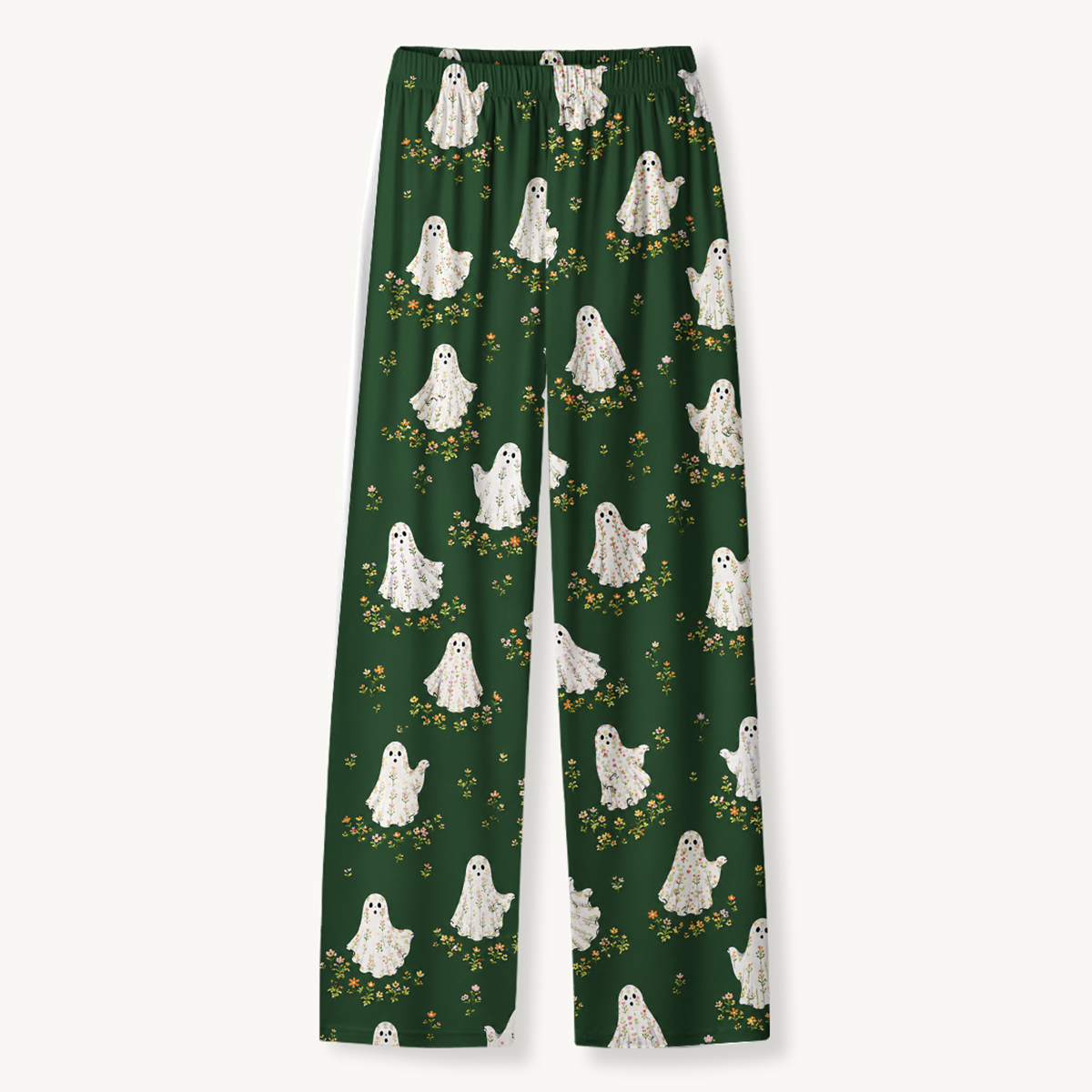Floral Ghost Garden Halloween Long Sleeves Pajama Sets