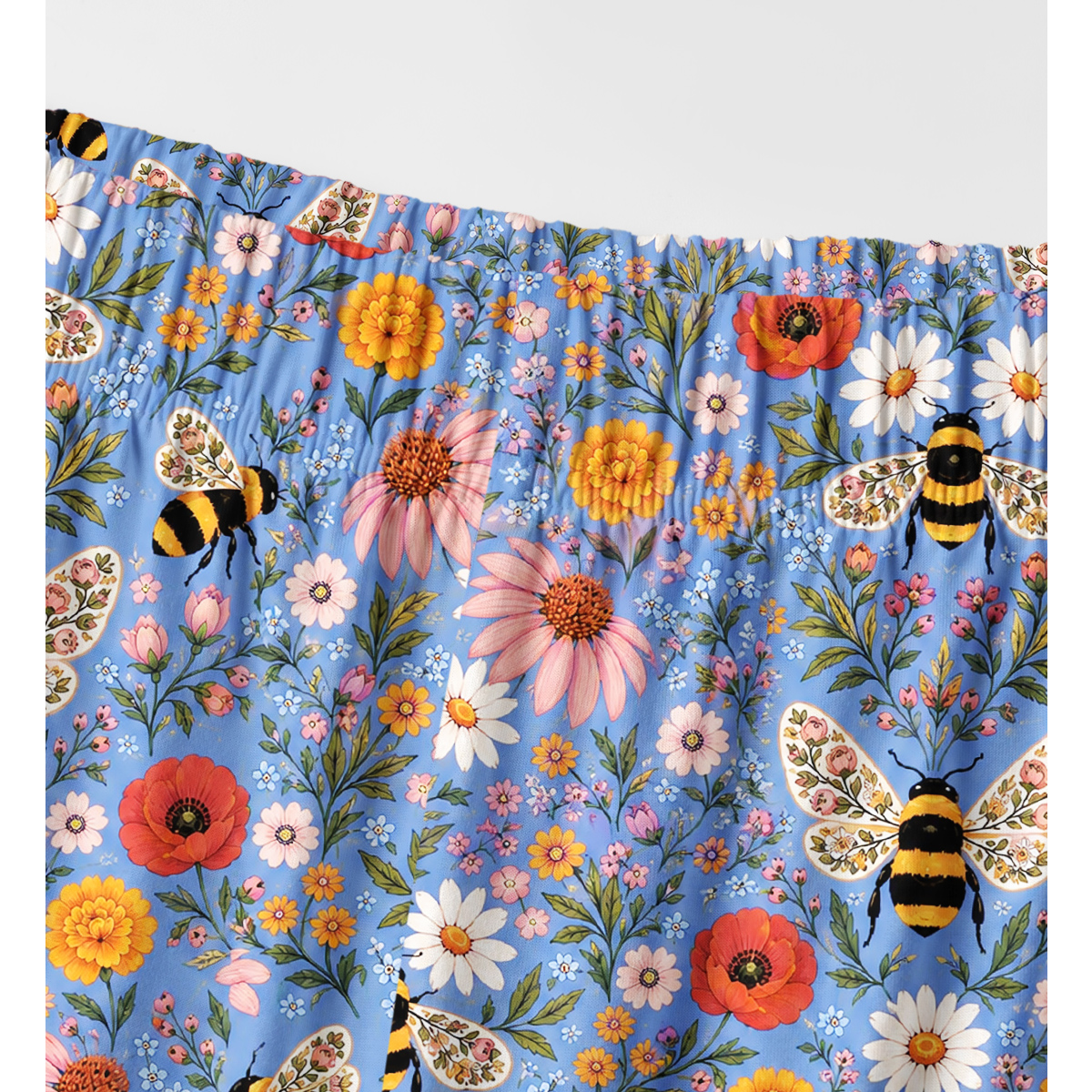 Whimsical Garden Bumblebee & Wildflower Long Sleeves Pajama Sets