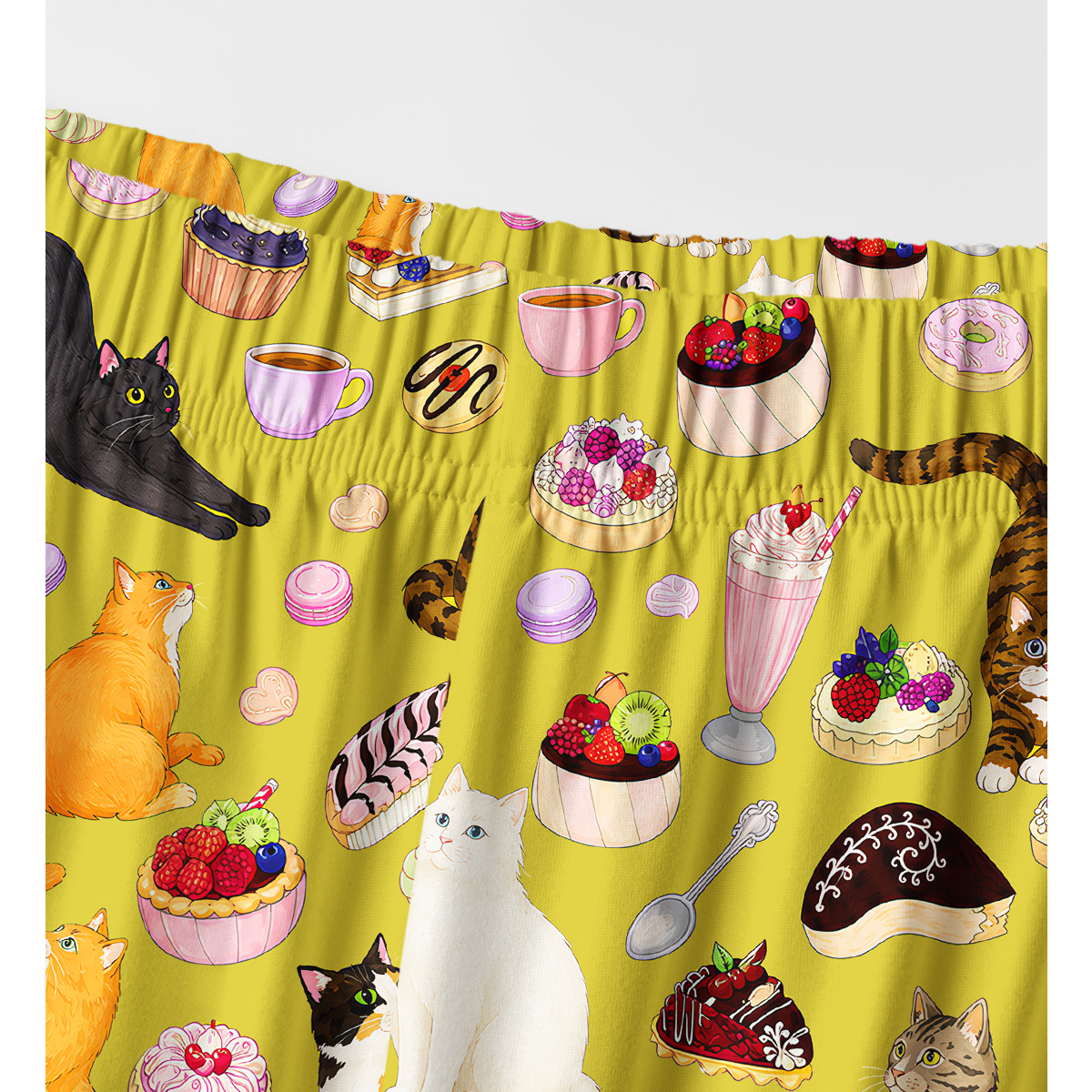 Playful Tea Party Cat & Dessert Long Sleeves Pajama Sets
