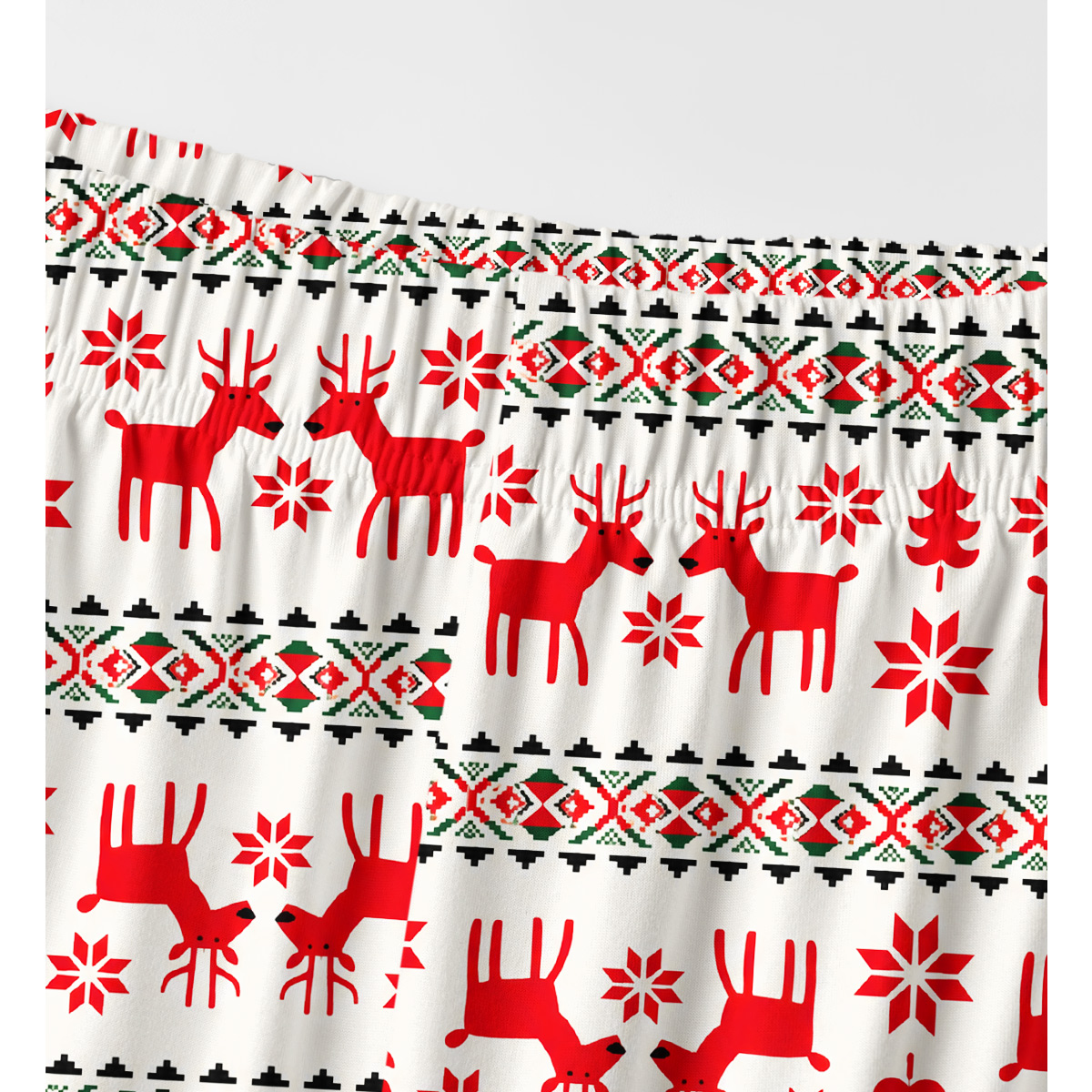 Festive Nordic Reindeer & Snowflake Long Sleeves Pajama Sets