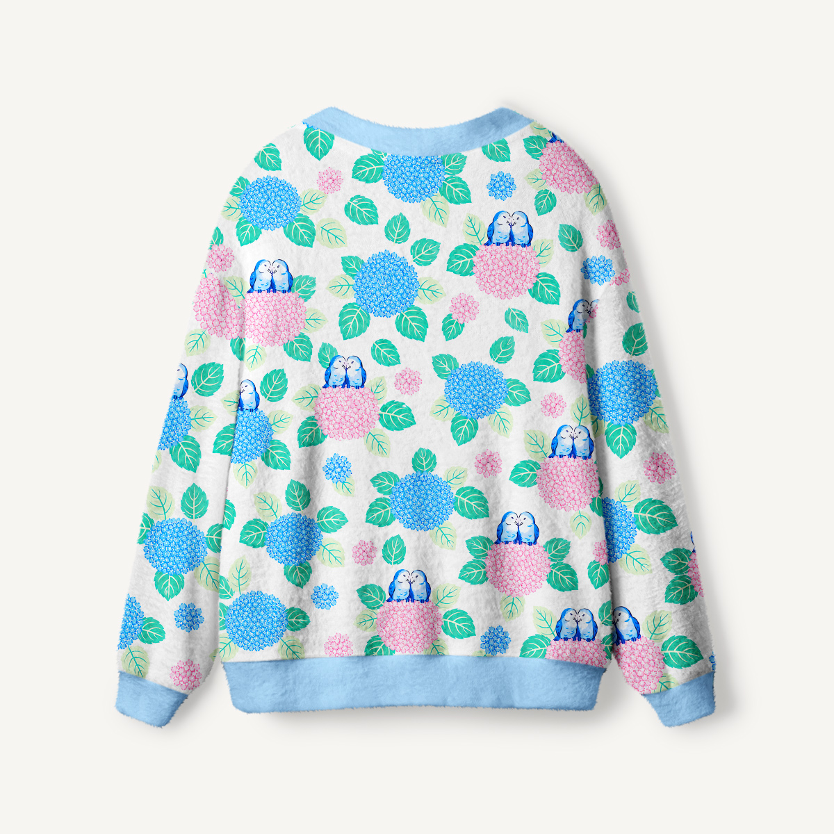 Hydrangea & Blue Bird Garden Cardigan Sweaters