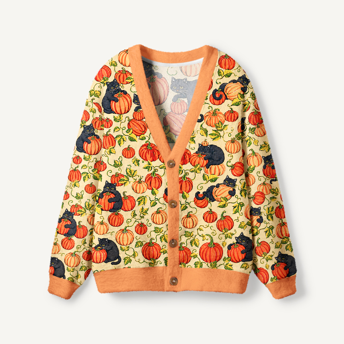 Black Cat & Pumpkin Patch Cardigan Sweaters