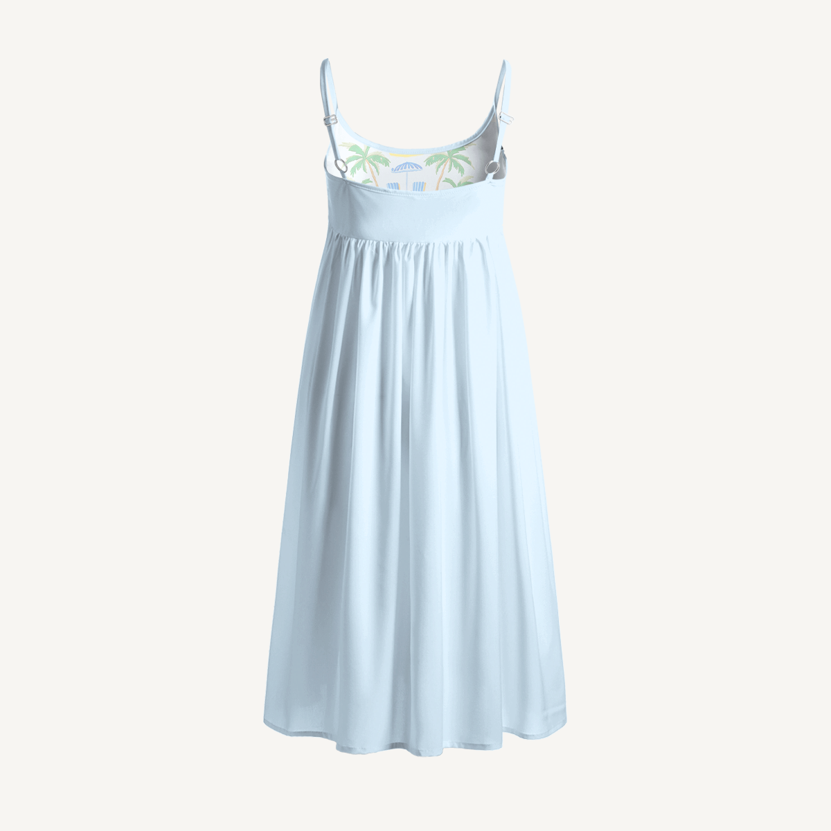 Lemon & Palm Beach Print Spaghetti Strap Mini Dress