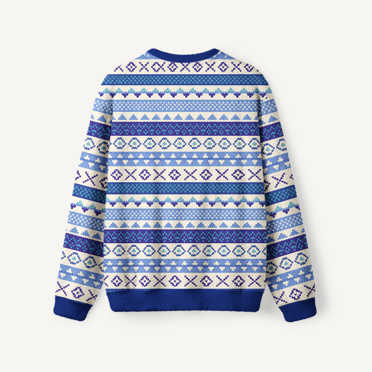 Nordic-Inspired Geometric Stripe Crewneck Sweater