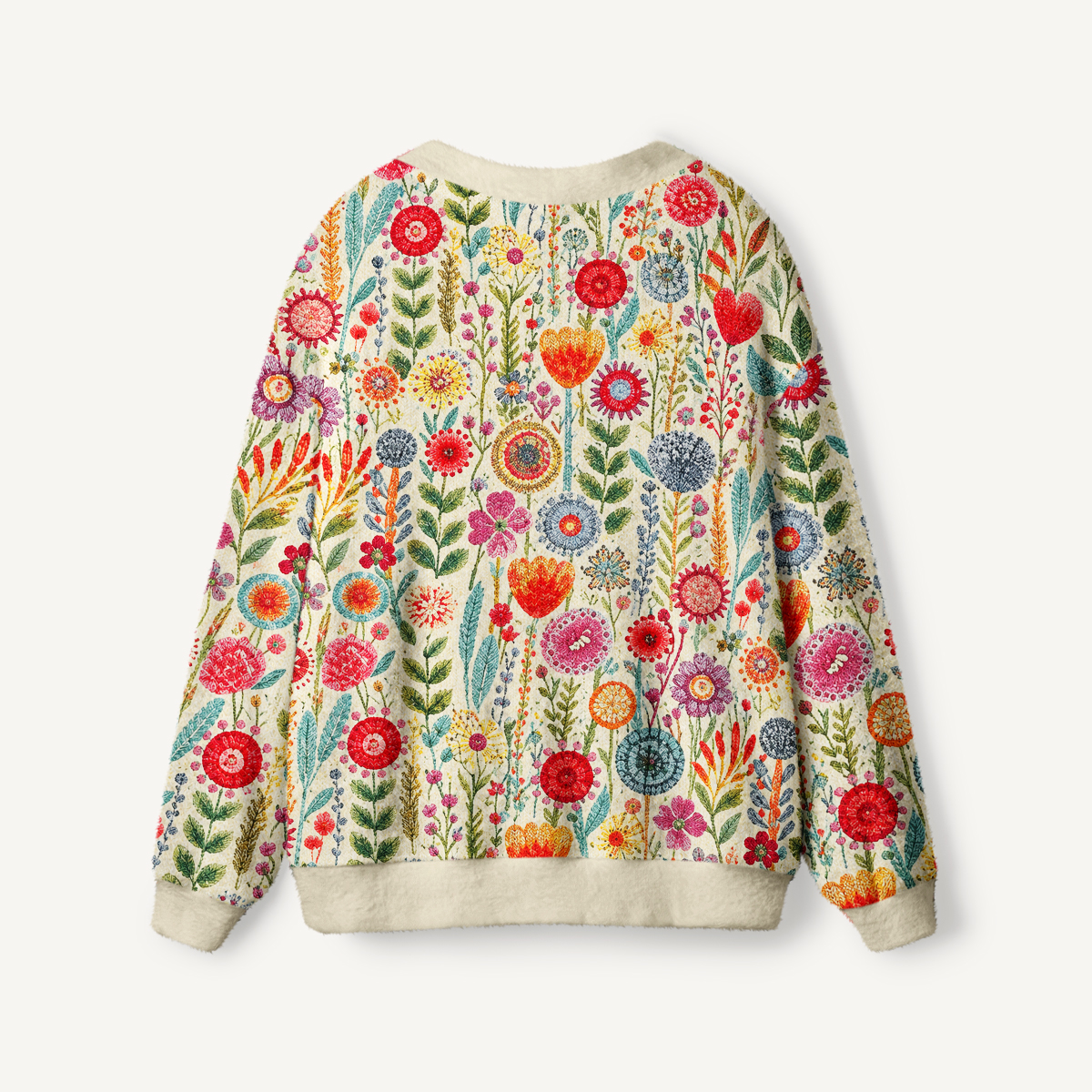 Cottage Garden Colorful Wildflower Cardigan Sweaters
