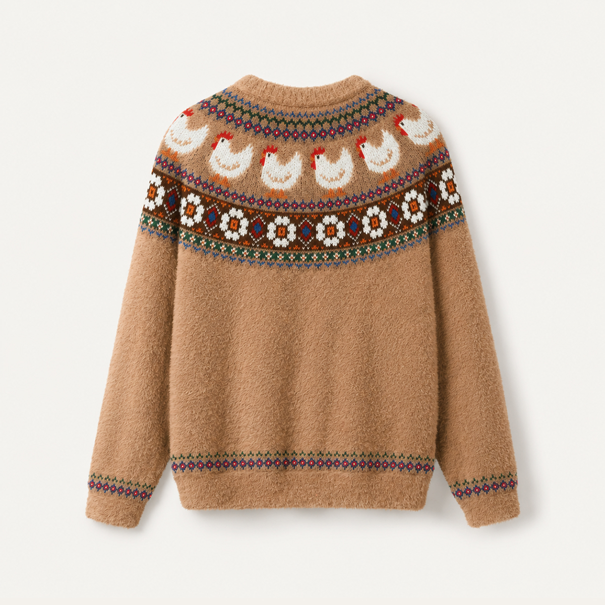 Country Hen Folk Yoke Crewneck Sweater