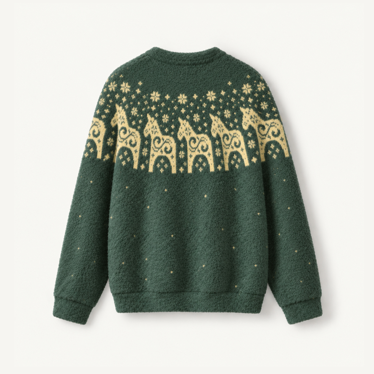 Nordic Folk Horse & Snowflake Crewneck Sweater