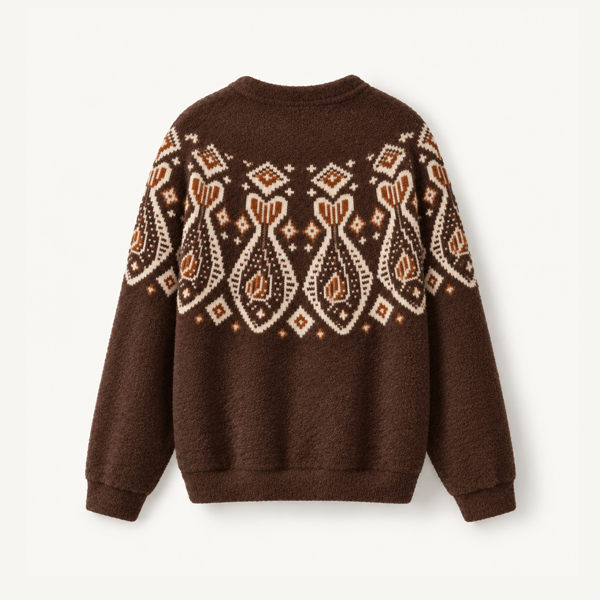 Vintage Folk Fish & Paisley Crewneck Sweater