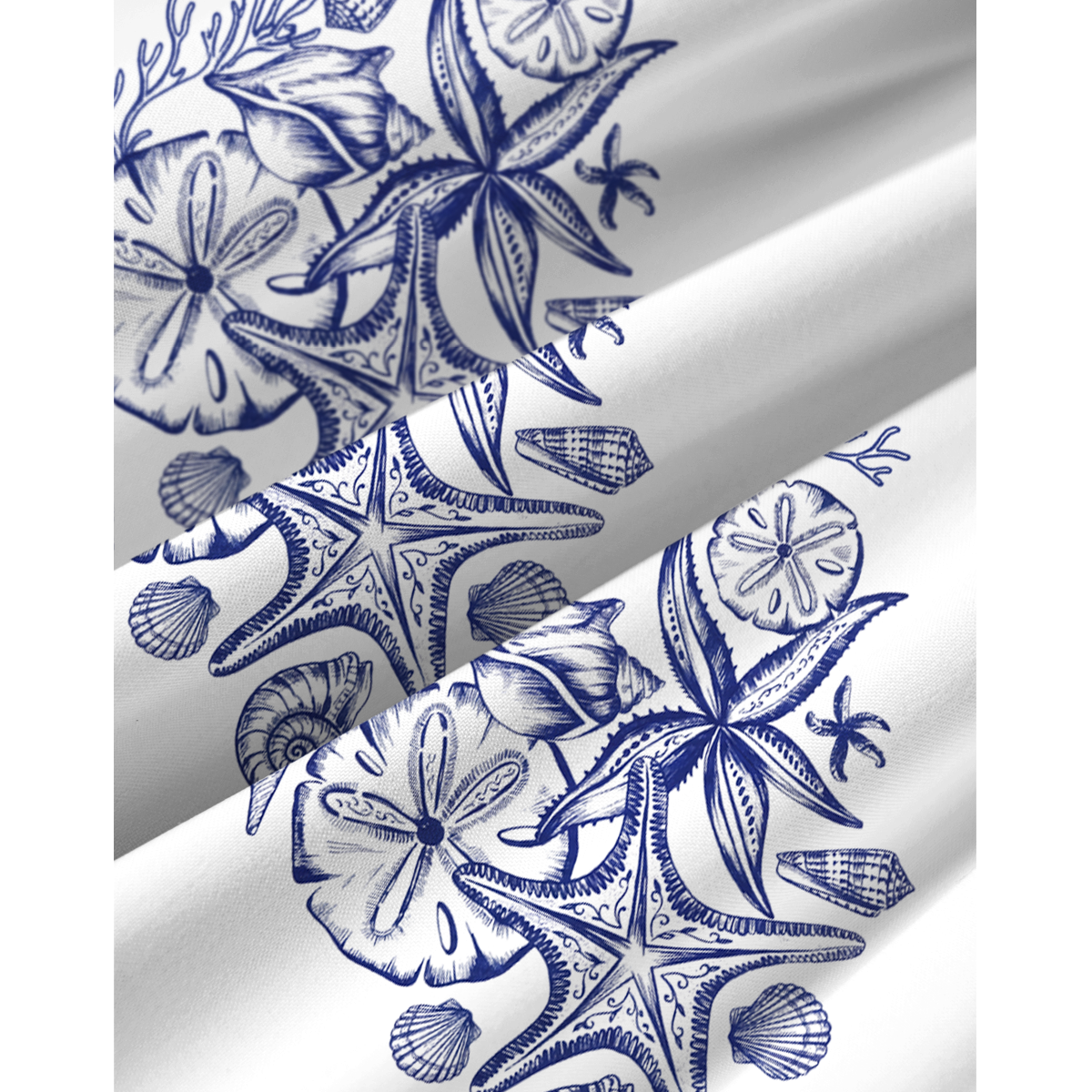 Coastal Nautical Starfish Print Spaghetti Strap Mini Dress