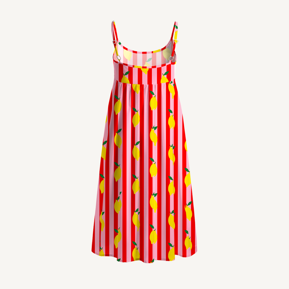 Citrus Stripe Print Spaghetti Strap Mini Dress