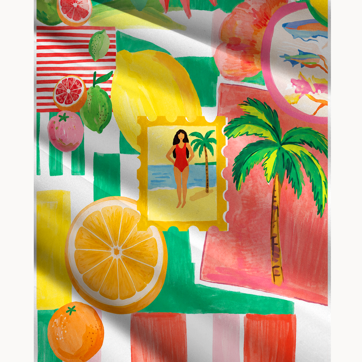 Tropical Floral & Palm Maxi Skirt & Strapless Dress  