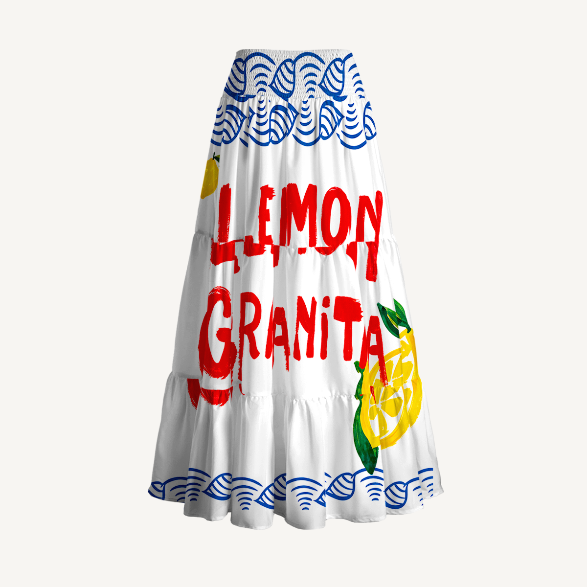 Lobster & Lemon Maxi Skirt & Strapless Dress  