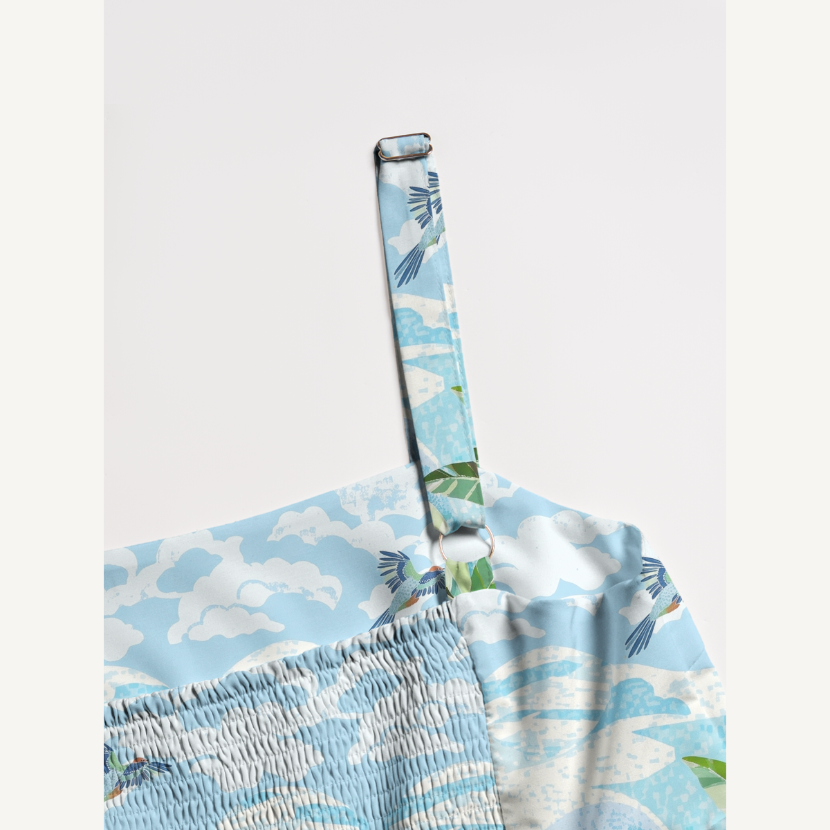 Rainforest Palm Tree Wide Straps Maxi Dress With Pockets