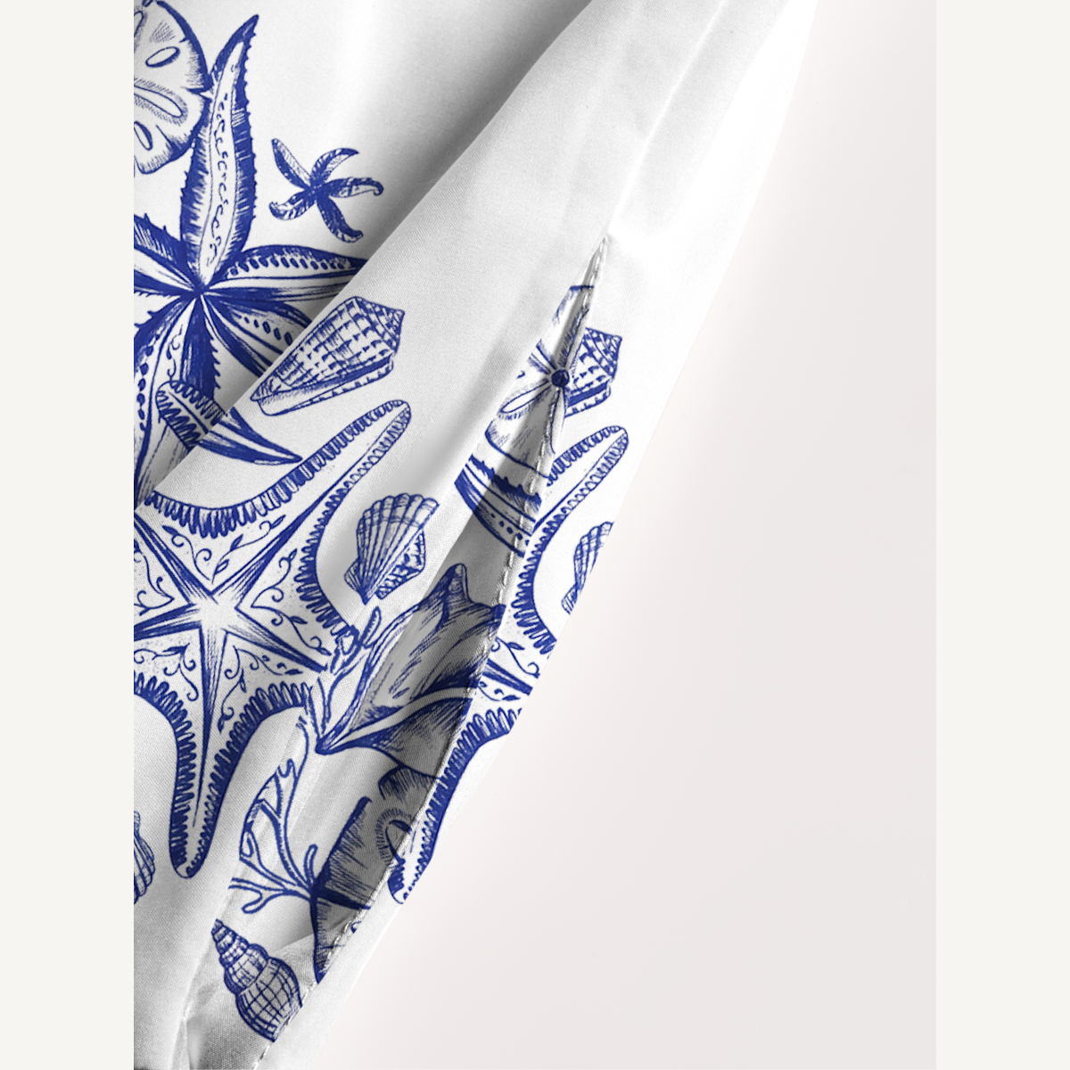 Coastal Nautical Starfish Wide Straps Maxi Dress With Pockets
