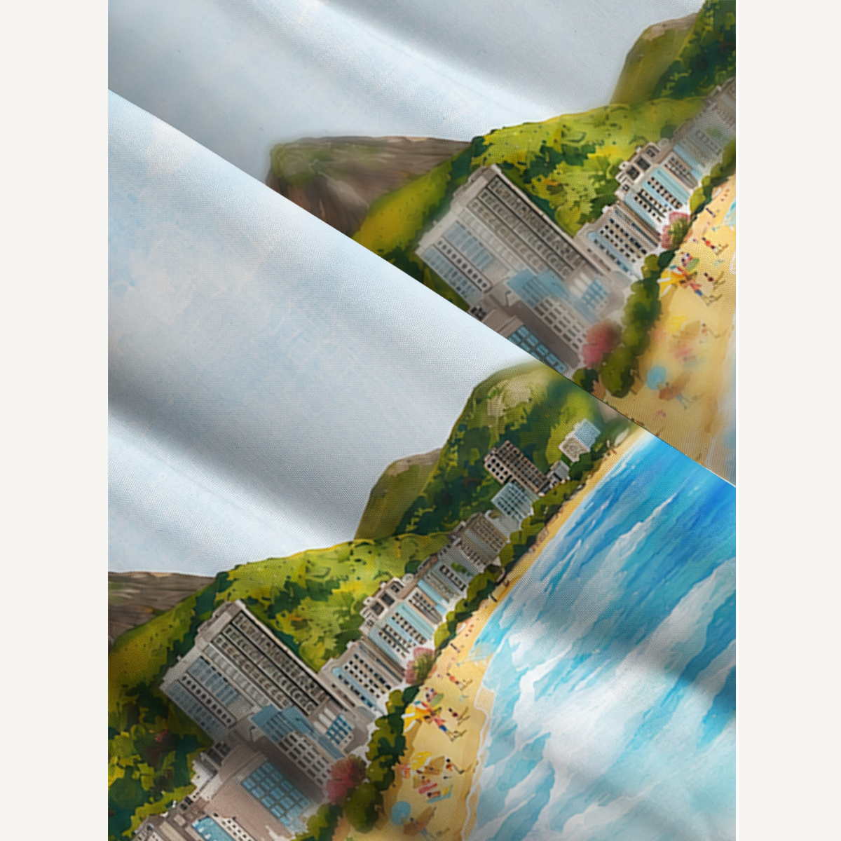 Rio Beach Scene Wide Straps Maxi Dress With Pockets