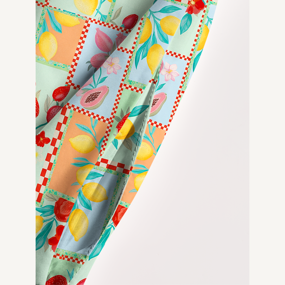 Fruit Party Vacation Wide Straps Maxi Dress With Pockets
