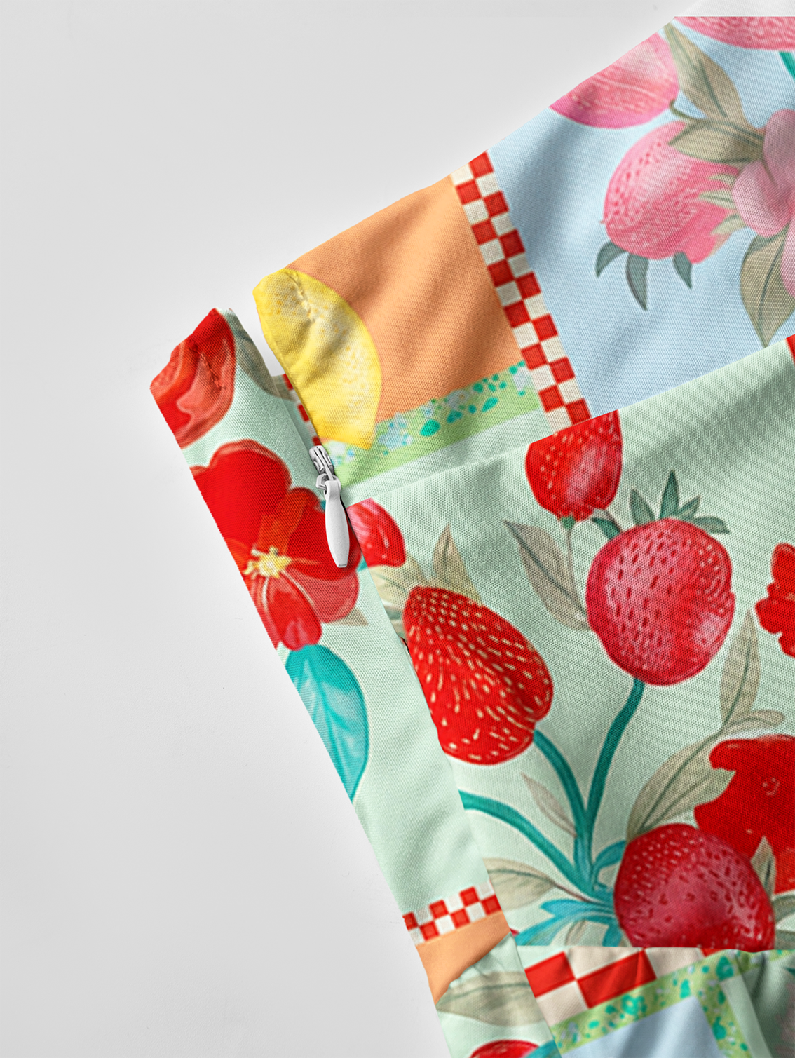 Fruit Party Vacation Bow Strap Maxi Dress