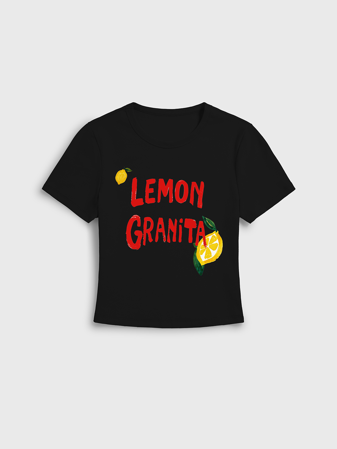 Lobster & Lemon Print Crew Neck Cotton Tee