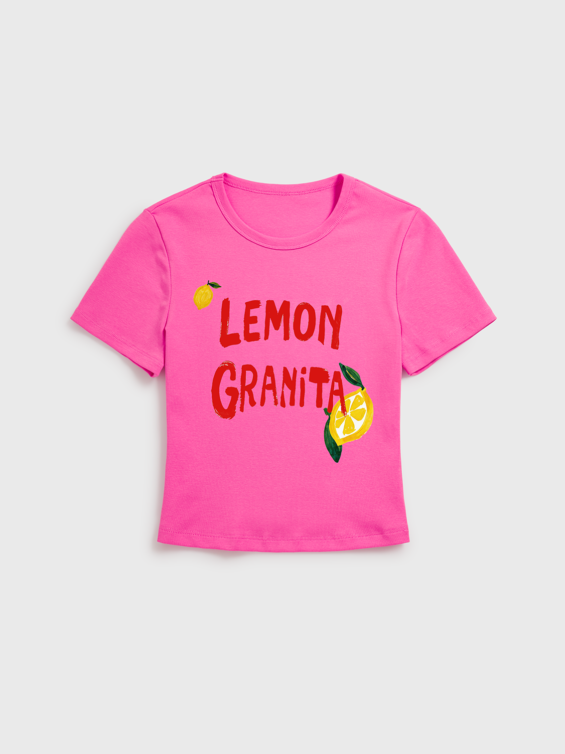 Lobster & Lemon Print Crew Neck Cotton Tee