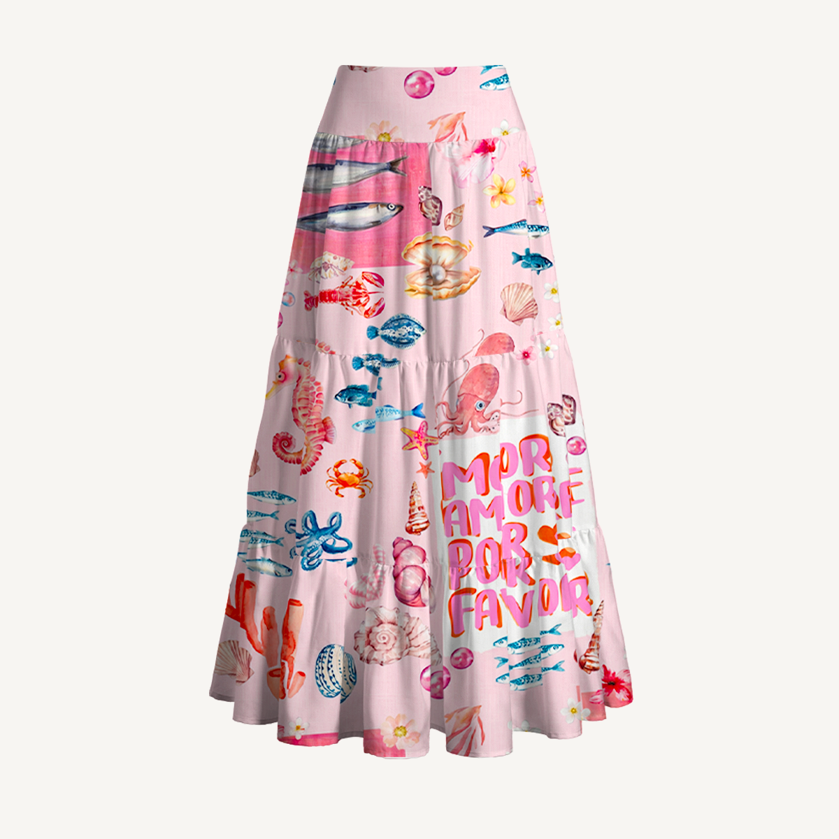 Retro Sun & Palm Maxi Skirt & Strapless Dress