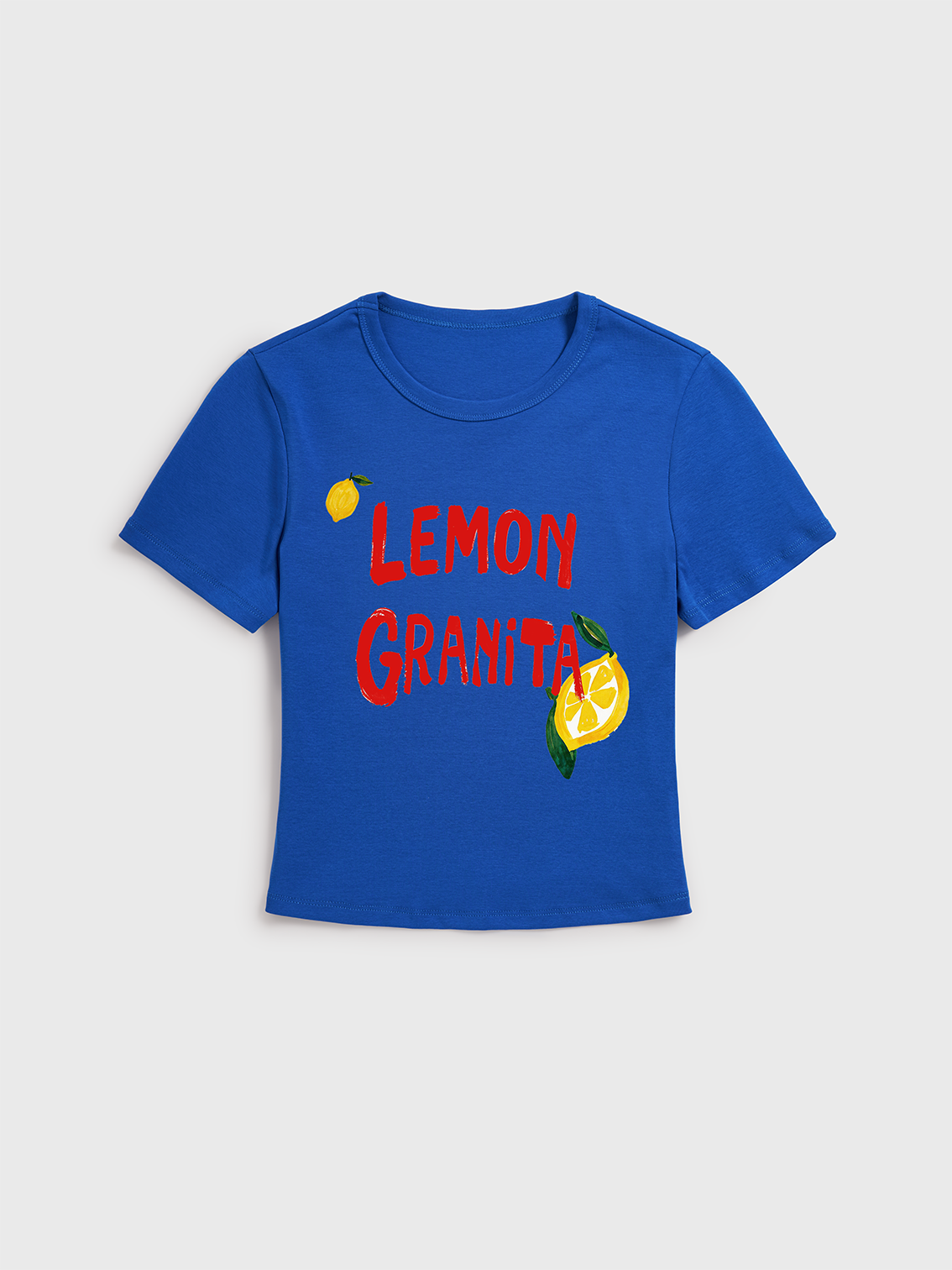Lobster & Lemon Print Crew Neck Cotton Tee